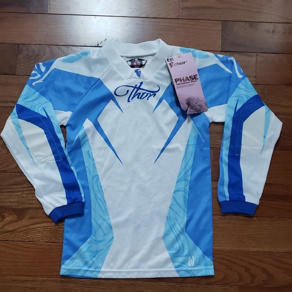 Thor Blue and White Long Sleeve Jersey Kids Xs Nwt